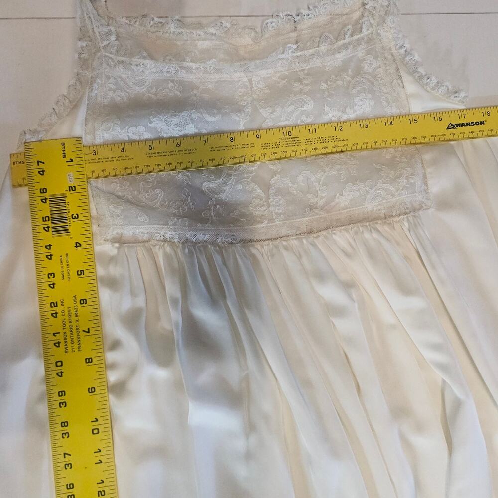 Vintage Miss Lingerie White Bridal Sheer Nylon Lace Peignoir Negligee S 4106 - Picture 7 of 9